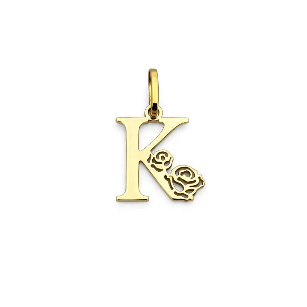 آویز حرف K و دو گل